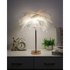 Creative White Ostrich Feather Table Lamp Bedside Lamp Light Luxury