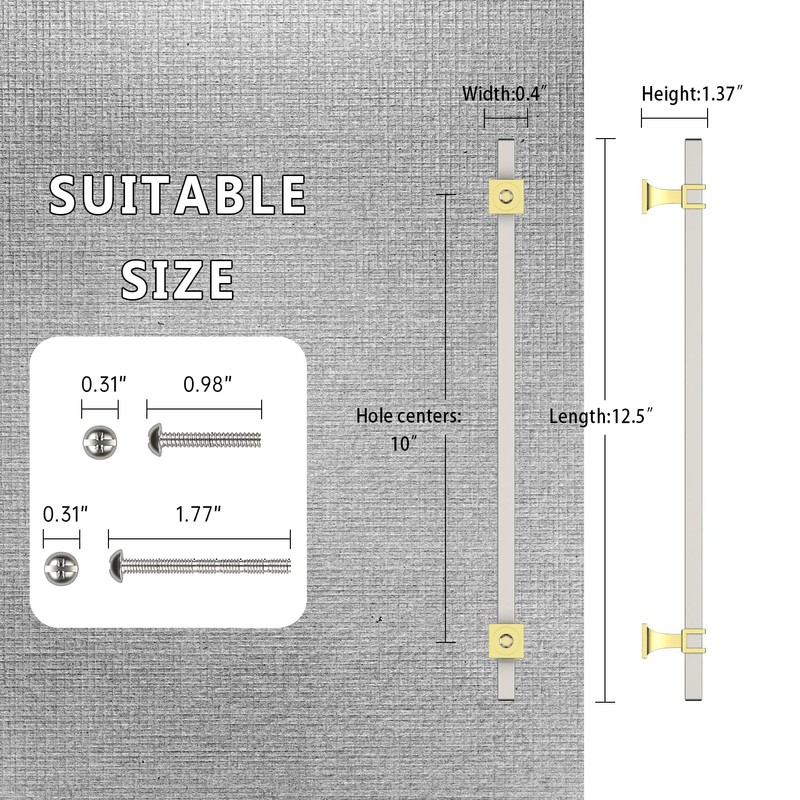 FILTA 10 Inch(254mm) Hole Centers Brushed Nickel 10 Pack Cabinet
