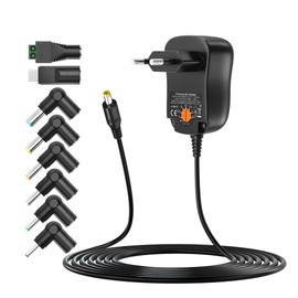 Outtag 12W Universal Power Supply 3V 4.5V 5V 6V 7.5V 9V 12V 1A 1000mA Wall Charger for Household Appliances, LCD, WLAN Router, Bluetooth, Speaker, Scales, LED Strip, Smartphone with Micro USB