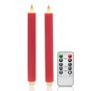 CozierGlow Flameless Vertical Stripes Taper Candles Flickering with Remote and