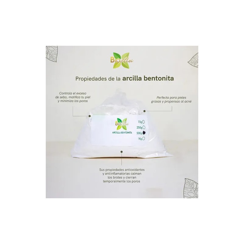 Arcilla Bentonita 1 Kg Natural Mascarilla Facial Spa
