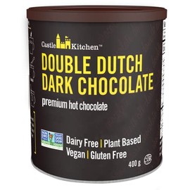Castle Kitchen Double Dutch Dark Chocolate Premium Hot Cocoa Mix - Dairy-Free, Vegan, Plant Based, Gluten-Free, Non-GMO Project Verified, Kosher - Just Add Water - 14 oz