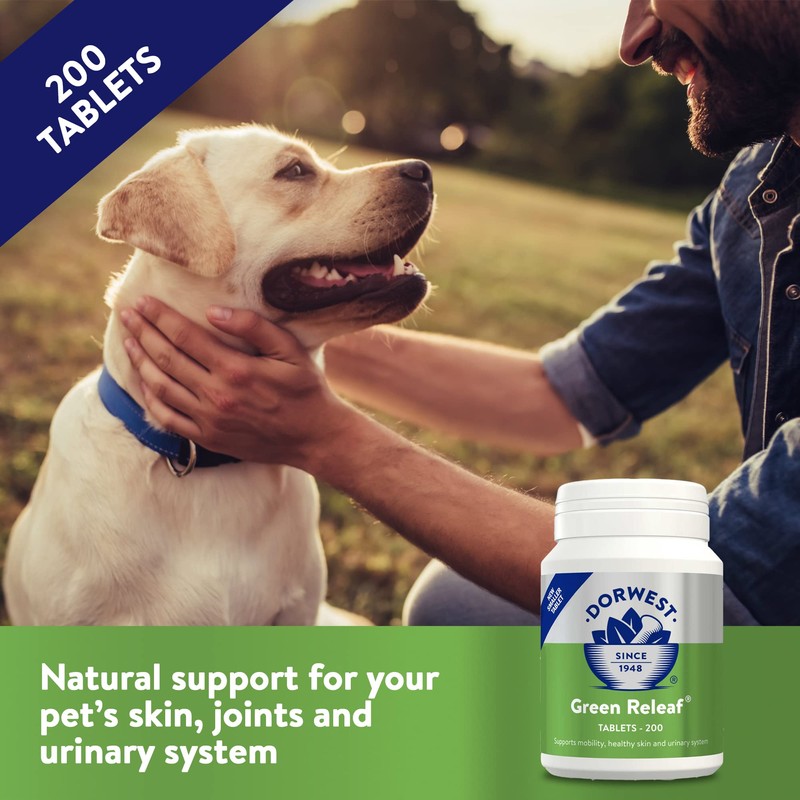 Dorwest Green Releaf Tablets, 200 Tablets, Natural Supplements for Dogs
