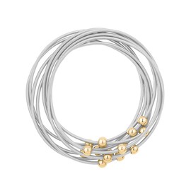 NTLX - Pulsera de cuerda para guitarra – Pulseras elásticas apilables de múltiples hilos para mujer – Pulseras bohemias bohemias – Moda amantes de la música – Pulseras multicolor, Plata Circonia