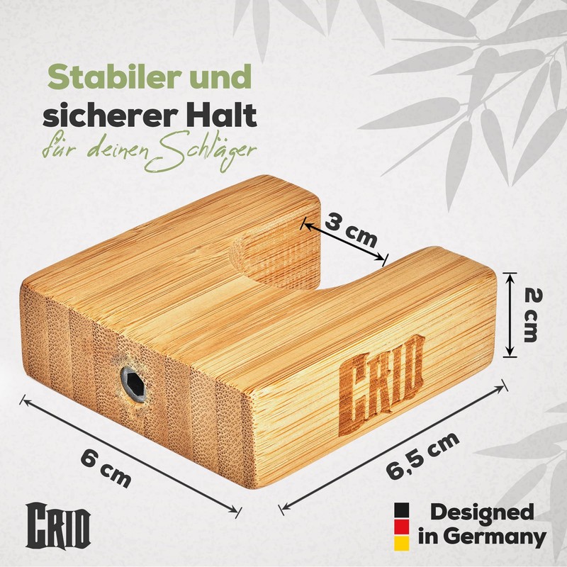 CRID Baseball Bat Wall Mount - Bamboo Wall Mount in