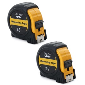 Mr. Pen- Retractable Tape Measure 25 ft, 2 Pack, Yellow, Steel Retractable Measuring Tape with Fractions