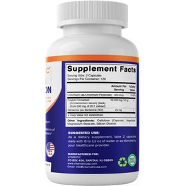 Vitamatic Ceylon Cinnamon 10000 mg Equivalent per Serving with Berberine & Chromium - 240 Vegetable Capsules - Non-GMO & Gluten Free