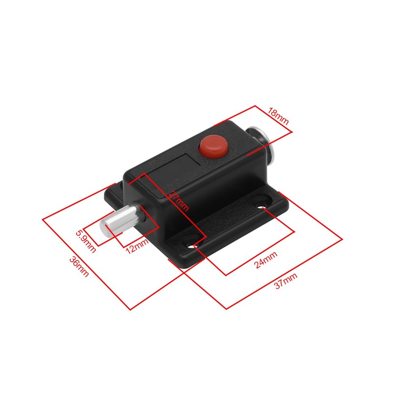 LT Easiyl Pack of 4 Black Plastic Door Latch with
