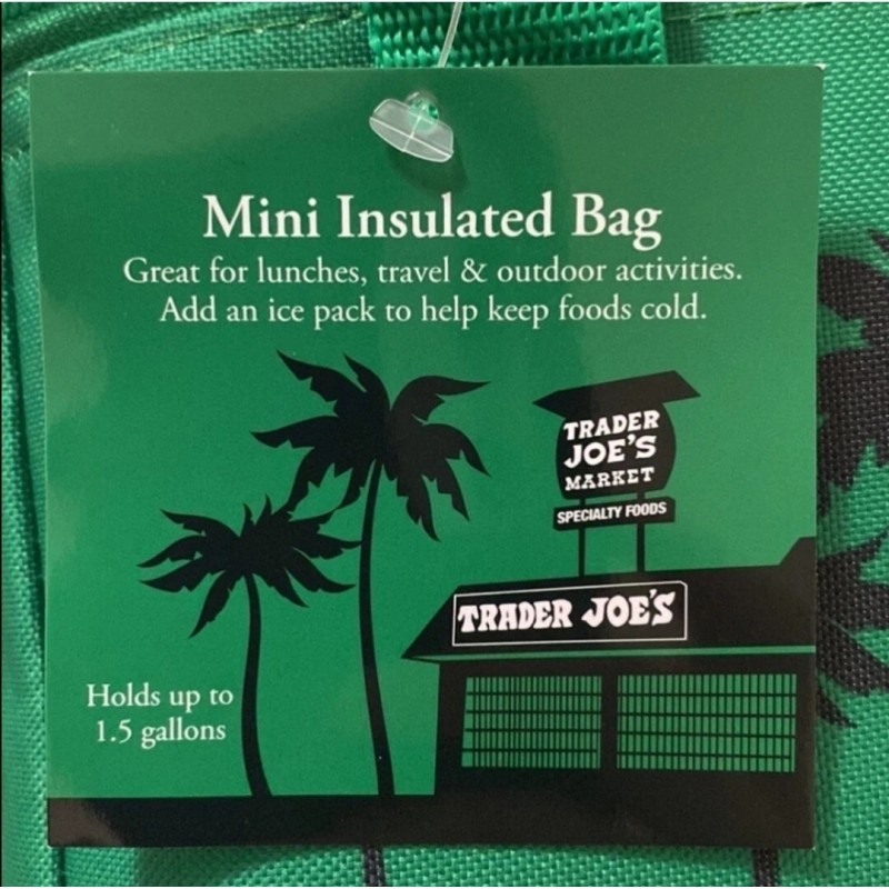 Trader Joe's Mini Insulated Cooler Tote Lunch Bag Green