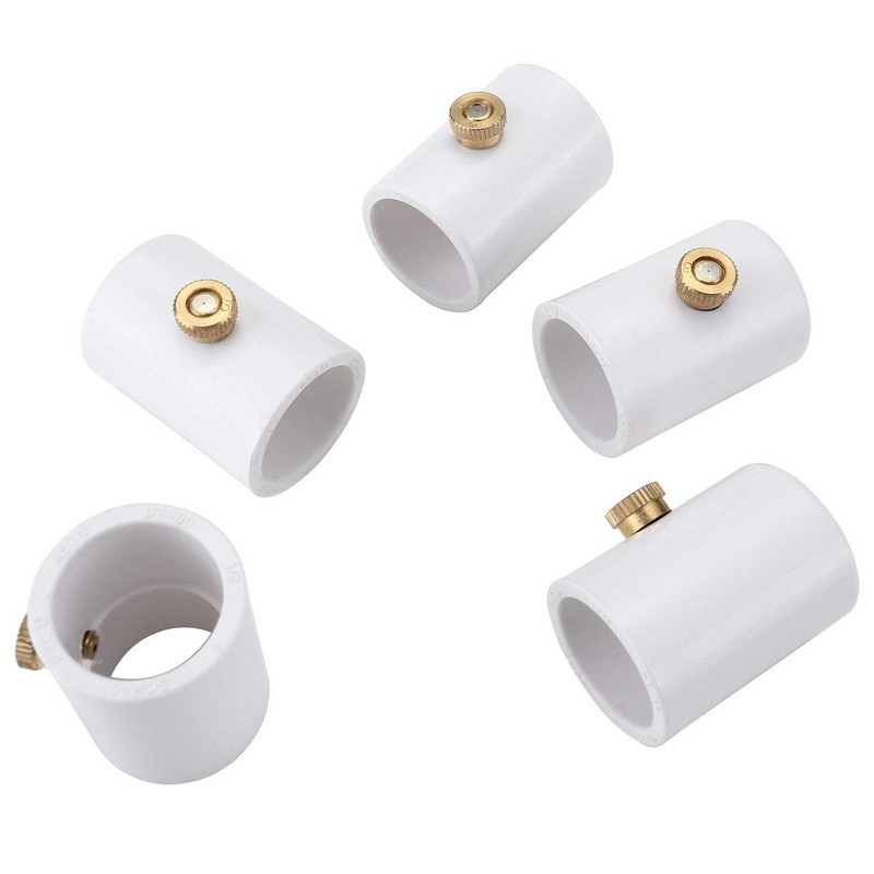 Mornajina 20 Packs 1/2" PVC Misting Nozzles Coupling with Brass
