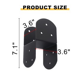 4 Pcs 4"x 4" Deck Post Caps Tie Brackets,Ineer Size(3.6"x 3.6") 14 Gauge Post Base Steel Post Anchor Connector Support Fence Post Brackets for Posts to Wood