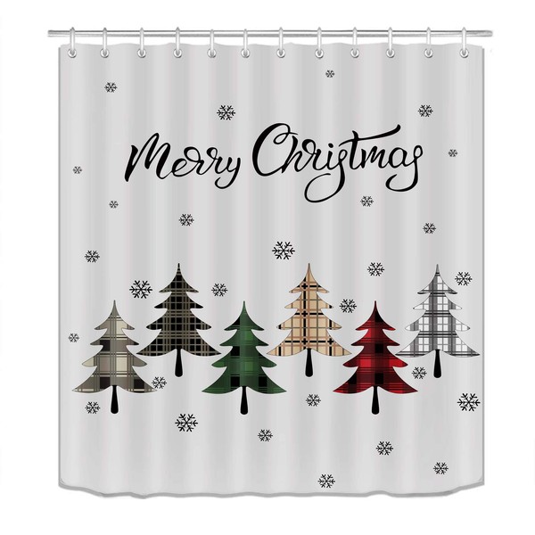 Christmas Shower Curtain for Bathroom, Christmas Tree Shower Curtain, Funny