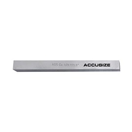 Accusize Industrial Tools 1/2'' x 1/2'' x 6'' (Width x Height x Oal) H.S.S. Plus 5% Cobalt Lathe Tool Bit, 5095-0130