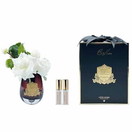 Cote Noire-Tea Rose Bouquet Dark Tear Drop Glass White