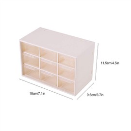 Desktop Drawer, Portable Plastic 9 Lattice Mini Cabinets Drawer Jewelry Cosmetic Storage Box(white)