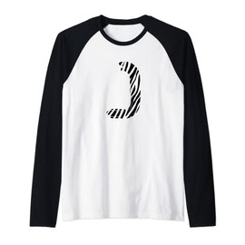 Bold Creative Zebra Marker Letter J Design - Animal Series Raglan Baseball Tee