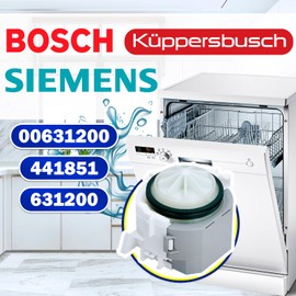 Dishwasher Drain Pump with Original Code 00631200 631200 for Bosch for Siemens - Made in EU - Warranty 10 Years - MONTERAL