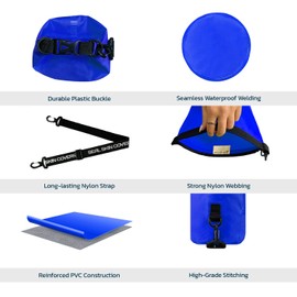 Seal Skin Covers Dry Bag 10L Waterproof Bag for Secure Storage, Ideal Dry Bags for Kayaking Waterproof Boat Accessories, Reliable Dry Bags Waterproof, Perfect Waterproof Bags for Boating Blue