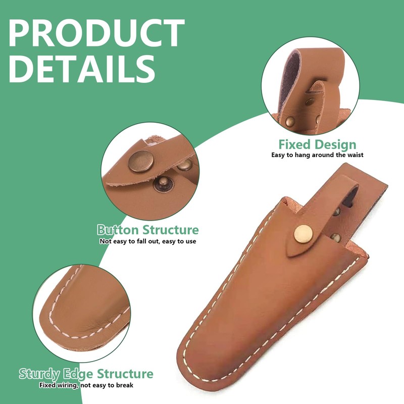 2PCS Leather Sheath for Scissors,Pliers Holder, Garden Pruner Sheath, Belt