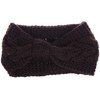 Womens Winter Boho Chic Classic Cable Bow Knotted Crochet Knitted