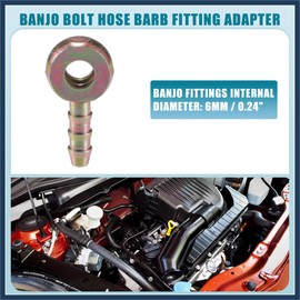 INFINAUTO Universal Banjo Bolt 6mm ID Banjo Bolt Hose Barb Fitting Adapter Replacement for Motorcycle Car Metal Bronze Tone (Set of 2) Stylish Design