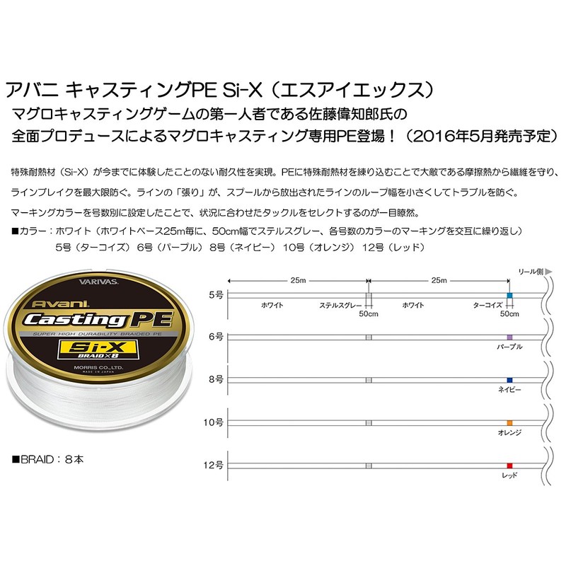 VARIVAS PE Line, Abani Casting, Si-X, 984.4 ft (300 m),