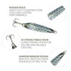 Crocodile Spoon Fishing Lures 1/2oz, Silver, 12 Pcs, Heavy-Duty Rigged,