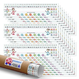 Quarterhouse Classroom Name Plates for Desks Label Set, Elementary Classroom Learning Materials for K-12 Students and Teachers, Set of 30, 12 x 3 Inches, Extra Durable