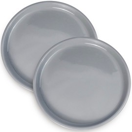 EPFamily Plant Pot Saucers - Ceramic Plant Saucers for Outdoors 12 inch Plant Trays for Indoors No Holes Plant Drainage Trays Round Flower Pot Saucers Plant Plates to Catch Water 2 Pack Gray