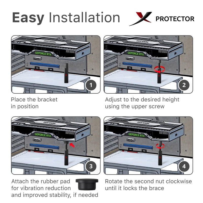 X-Protector GPU Support Bracket - Large GPU Sag Bracket 2.9"