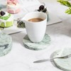 Green Marble Drink Coasters, Natural Stone Coasters - Set of