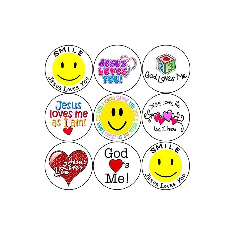 144 Smile Jesus Loves You 30mm School Christian Reward Stickers,