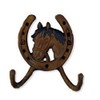 Sunset Vista Designs Cast Iron Double Wall Hook, Horse Shoe