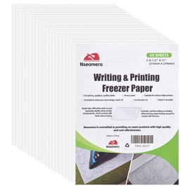 Nseamera Heavy Duty Freezer Paper Sheets for Quilting, Applique & Piecing - 8.5x11 Inches, 50 Sheets - Printable, Laser Cuttable Freezer Paper for Quilters
