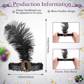 Jexine 30 Pcs 1920s Flapper Headband Bulk for Women Roaring 20s Gatsby Hair Costume Flapper Headpiece(Bright Colors)