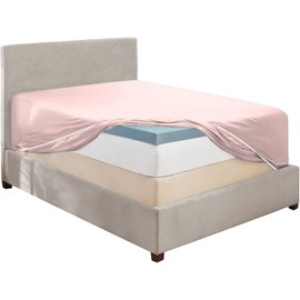 Hearth & Harbor Extra Deep Pocket Queen Size Fitted Sheet, Ultra Soft Double Brushed Microfiber Bed Fitted Sheets Fits up to 24 Inch Mattress (Fitted Sheet Only) - Peach Beige