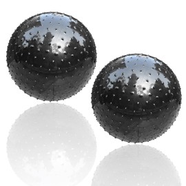 penepico Large Sensory Massage Ball for Kids,2-Pack 33.5" 85CM Bouncy Exercise Ball, Big Inflatable Ball with Tactile Spikes, Outdoor Ball Pool Ball Yoga Ball, Large Beach Ball (2 Set Black Balls)