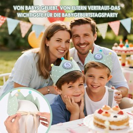 LustLocke Birthday Crown, Muslin, Birthday Crown with Interchangeable Numbers, Adjustable Birthday Crown Children for 1-9 Years for Birthday Party, Carnival, Green