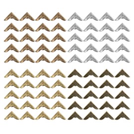 80 Pieces Flower-Shaped Corner Protectors, Flower-Shaped Corner Protectors, Jewelry Box Corners, Book Corner Protectors, Metal Book Corners, Suitable for Protecting Books (4 Colors)