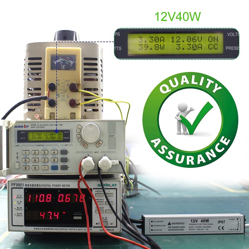 40W 12 Volt LED Power Supply, Waterproof IP67 LED Driver,