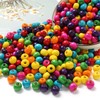 HERZWILD 1000pcs Color Wooden Beads 8mm Colourful Wooden Beads Coloured