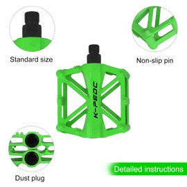 SPFASZEIV Bicycle Pedal Aluminium Bike Pedals Cycling/Road Mountain MTB/BMX Bike Pedal with Super Bearing Pedals Light Stable Plate with Non-Slip Pedal for 9/16 Inch (5 Colours)