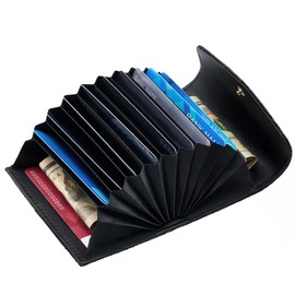 Mayski Credit Card Holder, Small Card Holder Wallet for Women, RFID Blocking Accordion Card Cases Holder, Compact Size, Black