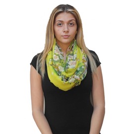 Demyrs Women's Fashion Spring Blossom Floral Infinity Scarf One Size Lime Green