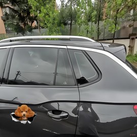 Autoaufkleber 22cm(8.7 Inch) Pudel Aufkleber 3D Zerrissen Reflektierende Auto Aufkleber Lustig Poodle Car Sticker Haustier Hund Wasserdichte Aufkleber Stoßstange Sticker Lustig Dekor