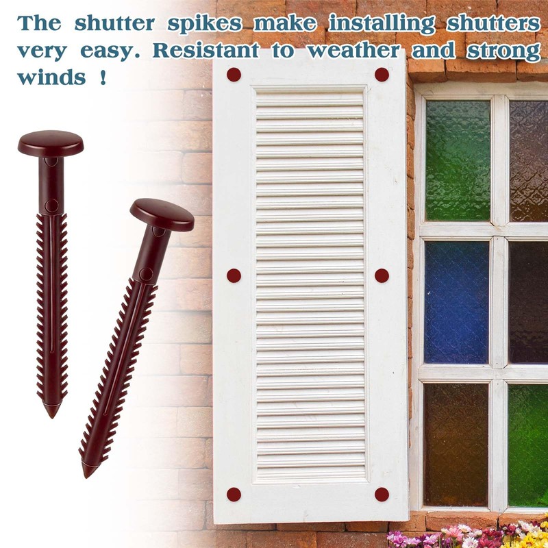 30Pcs 3 Inch Vinyl Shutter Fasteners, Window Shutter Panel Pegs