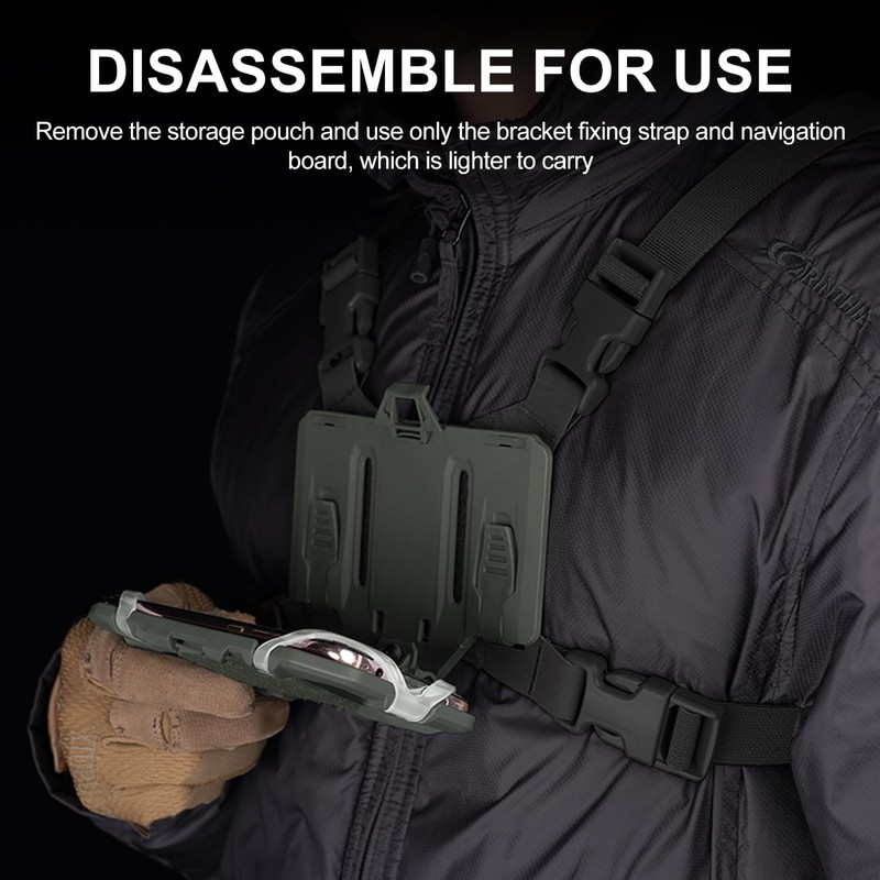 Zhongren Tactical Phone Chest Mount Molle Foldable Navigation Universal Phone