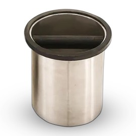 Rattleware Premium Stainless Round Knock Box (6.25" x 7.5") - Bottom Closed, Space-Saving Espresso Grounds Disposal Solution - Ideal for Home & Cafe Baristas