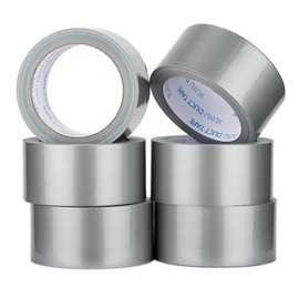 XUXU 6 Pack Duct Tape Heavy Duty Waterproof Strong Adhesive Silver Duct Tape Bulk for Indoor Outdoor Repairs Tear by Hand 120 Yards x 2 Inch Total