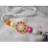 Unbranded Lillipop beads Flower Keychain Lanyard Ribbon Daisy Pendant Key